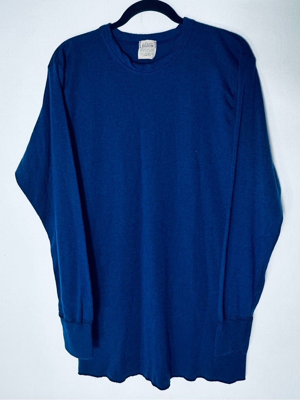 Vintage Filson Blue Long Sleeve Knit Thermal Crewneck Base Layer Shirt M